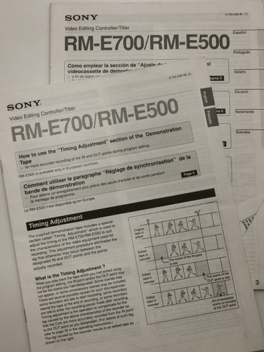 SONY RM-E700 Matériel d'édition vidéo avec alim, câbles et notice - Photo 15/17