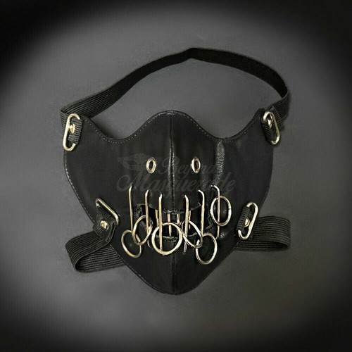Leather Mouth Mask Masquerade Masks Cyberpunk Respiratory Cosplay Mask M37005 - Picture 2 of 5