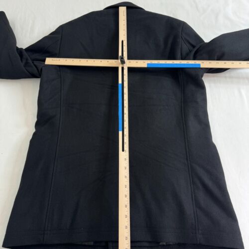 Lauren Ralph Lauren Overcoat Mens 42R Black Wool Blend Double Breasted Jacket - Picture 12 of 16