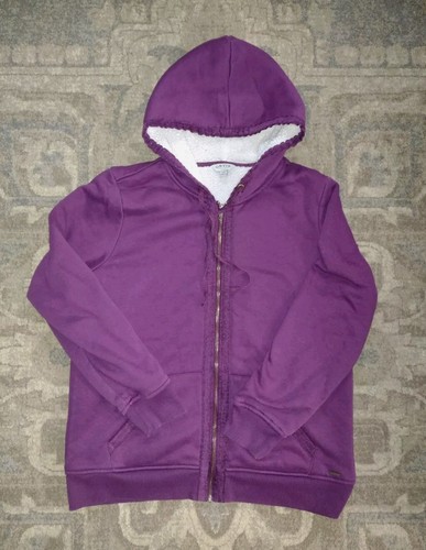 Orvis Hoodie Jacket Women's Large Fleece/Sherpa Lined Full-Zip Pockets Purple