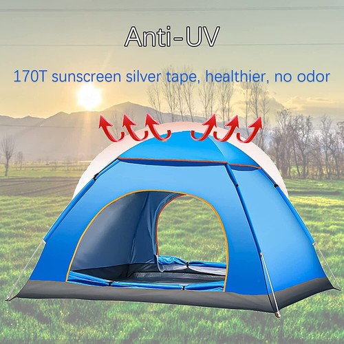3-4 Man Person Pop Up Tent Full Automatic Instant Camping Tent Family Hiking - Picture 4 of 21