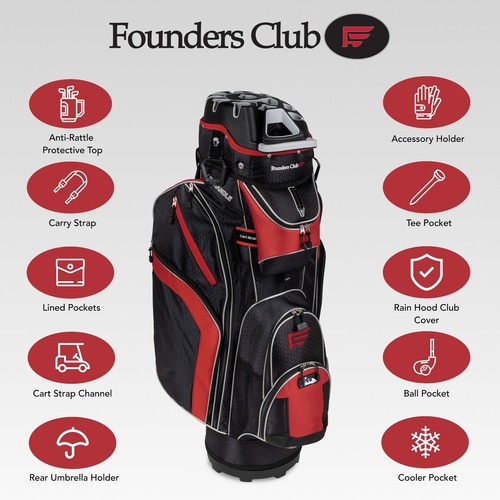 Founders Club 3G 14 Way Organizer Top Golf Cart Bag with Full Length Dividers - Picture 15 of 56