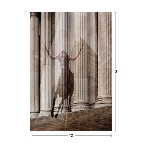 Bull Money Wall Street Columns 100 Dollar Bill Photo Art Print Poster 18x12 - Picture 2 of 3