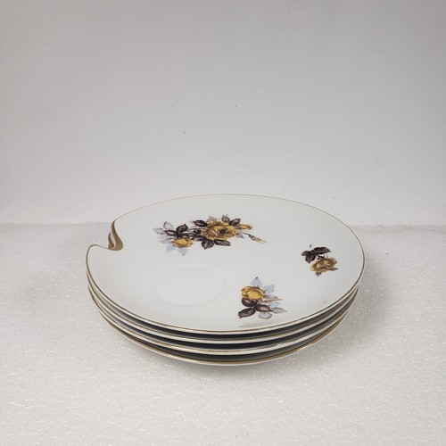 VTG UCAGCO China Japan 3 Cups & 4 Snack Plates Gold Roses & Trim - Picture 13 of 23