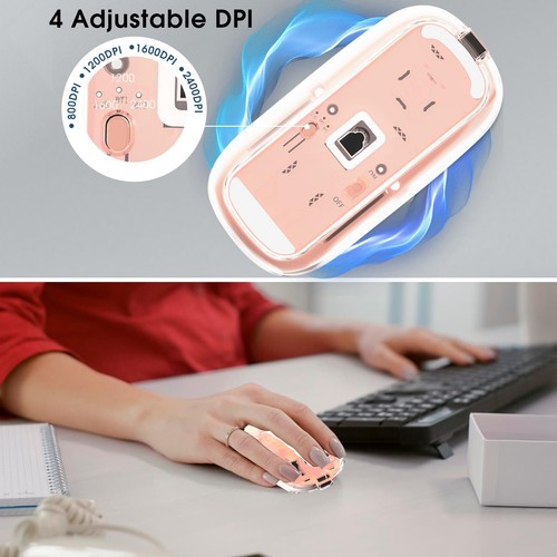 Wireless Transparent Mouse for ComputerBluetooth Mouse RechargealePower Displ... - Picture 6 of 7