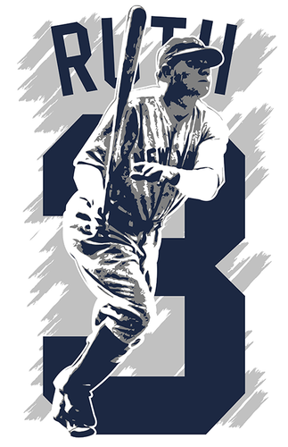 BABE RUTH art print/poster NEW YORK YANKEES FREE S&H! JERSEY B2G2 - Picture 2 of 5