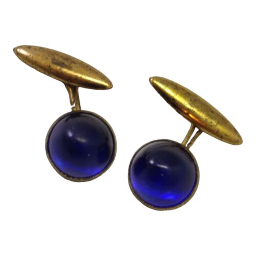 Vintage Rare Cobalt Blue Cufflinks Mens Tuxedo Dress Shirt Wedding READ!!