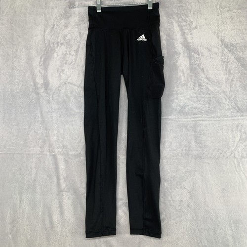 Adidas leggings Women's XS Black Circuit Solid 7/8 New F110 - Picture 2 of 4
