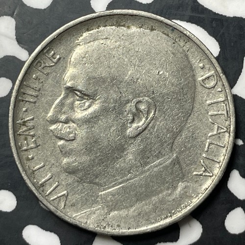 1925 Italy 50 Centesimi Lot#E6944 Reeded Edge, KM#61.2 - Picture 2 of 2
