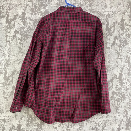 Ralph Lauren Shirt Mens L Red Tartan Plaid Long Sleeve Button Front Pony Preppy - Picture 10 of 13
