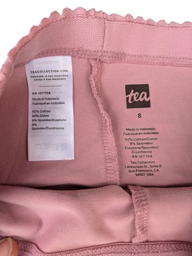 Tea Collection Cameo Pink & Mauve 2 Pair Leggings • Size 8  - Picture 4 of 5