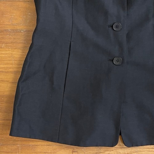 Vintage Black Linen/Rayon Blazer Womens Size Small 1990s Sport Coat Suit Jacket - Picture 2 of 6
