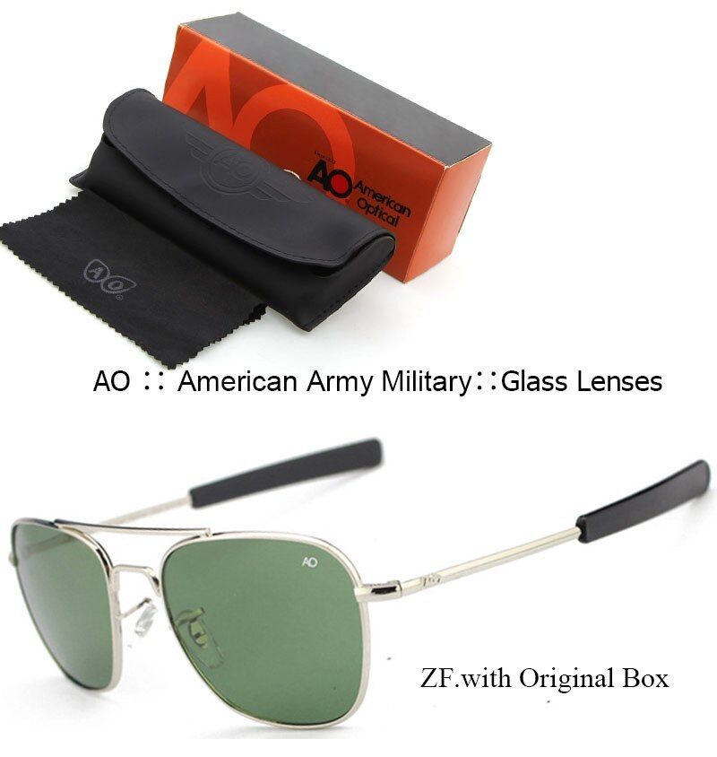 Army Military Aviator AO American Optical Sunglasses Men Aviation Eyewear Male