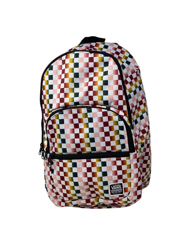 范斯 Ranged 2 打印多色格子背包拉链笔记本电脑均码 VN0A7UFMWHT — 第 2/4 张图片