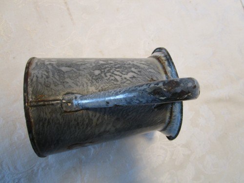 Antique Enamelware Gray Grey Graniteware measuring pitcher Creamer 1 Qt. 1920's - Picture 7 of 9