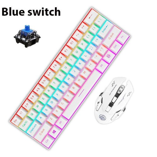 61 Keys Mechanical Keyboard Wired USB Mechanical Keyboard LED Wireless Mouse for - Picture 44 of 104