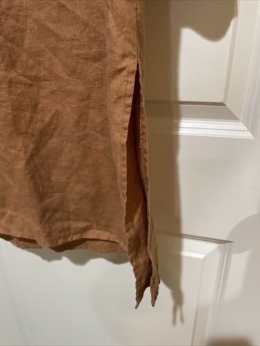 Richard Malcolm Long Tunic Top Cardigan Dress Brown Irish Linen Medium - Imagen 5 de 6
