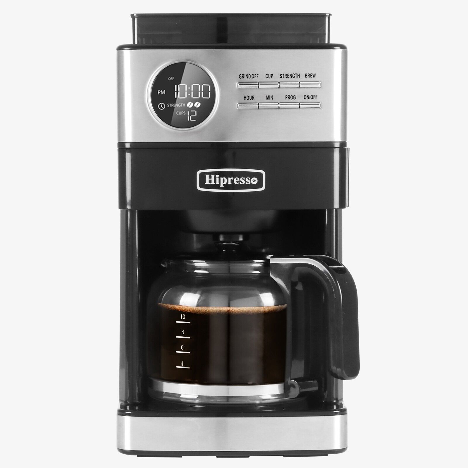Programmable Drip Coffee Maker with Burr Grinder,12 Cups,Black/Stainless Steel item image