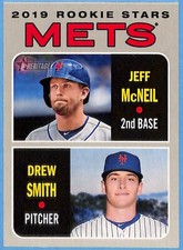 2019 Topps Heritage - Rookie Stars #348 Jeff McNeil, Drew Smith (RC) Ex+