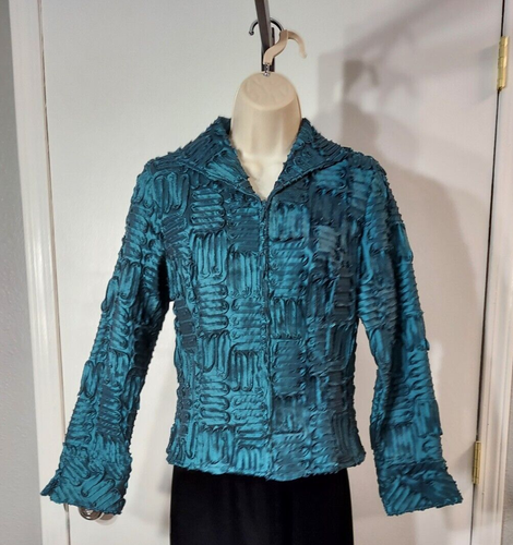 Samuel Dong Women's Beautiful Teal Blazer Jacket, Size S - Picture 5 of 17