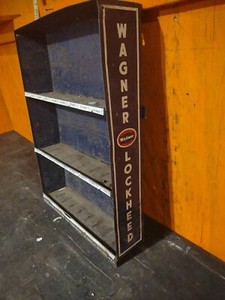 Wagner Lockheed Electric Corporation Wall Cabinet Metal Shelf Sign 20" x 28"x 5"