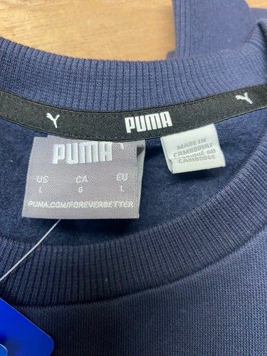 Puma Herren Split Graphic Logo Crew Pullover Fleece Sweatshirt Large blau  - Bild 4 von 11