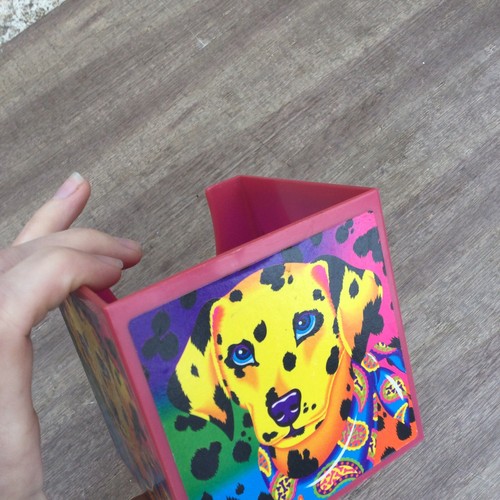 Cubo stazionario vintage Lisa Frank anni 90 cani cuccioli Y2k - Foto 4 di 14