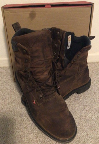 Red Wing 8" Waterproof Electrical Hazard Leather Work Boots 13 EE Brown 400