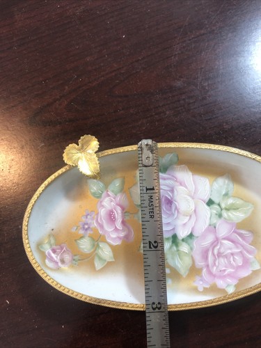 Antique Signed Limoges France Elite Hand Painted Porcelain Roses Nut/Candy Dish - Picture 4 of 7