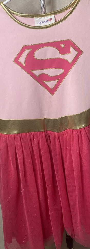 Vestido Disfraz Supergirl Rosa Niñas Niños Talla XL 14/16 con Capa Rosa Caliente Foto 4 de 4