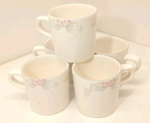 Lot Of 5 Pfaltzgraff Wyndham 8 Oz. Coffee Mug Cup Castle Mark Made In The USA 