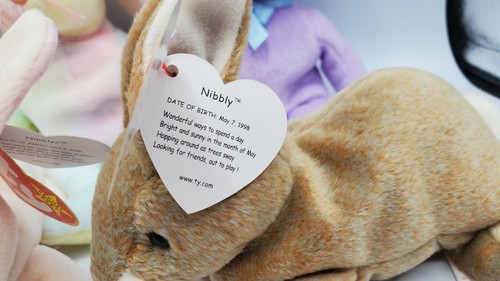 Spring Easter Ty Beanie Baby 2008 1998 Bundle Springer Hippie Nibbly Nibbler - Picture 12 of 12