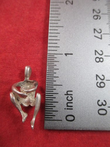 .925 Sterling Silver BUTT UP HUMAN slider pendant, 3 -D effect - Picture 7 of 12