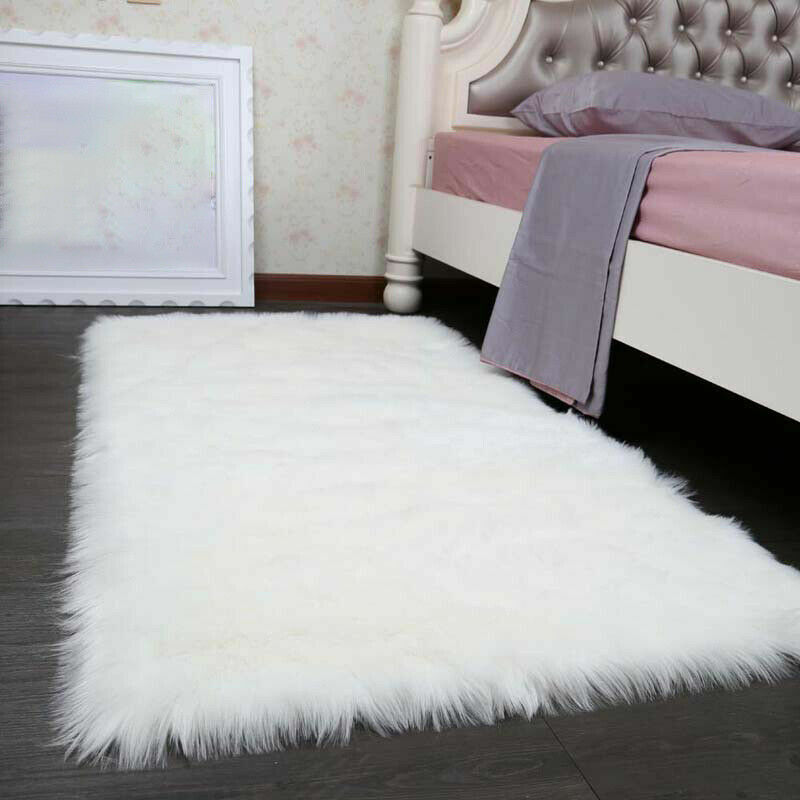 Extra Large Soft Fluffy Faux Fur Sheepskin Rug Warm Floor Carpet Mat Thick Decor - Picture 2 of 11