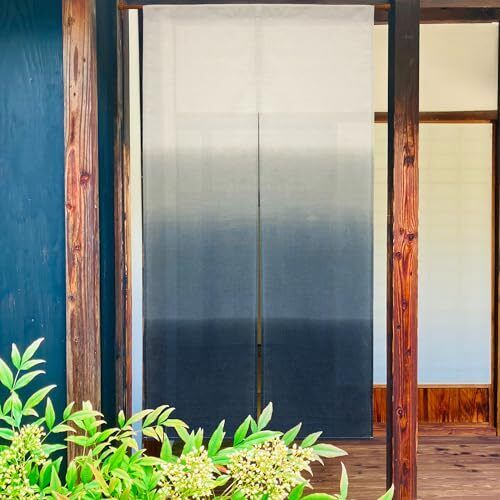 Noren Curtain Tapestry Japanese Style Width 85cm, Length 150cm (Indigo Blue) - Picture 3 of 10