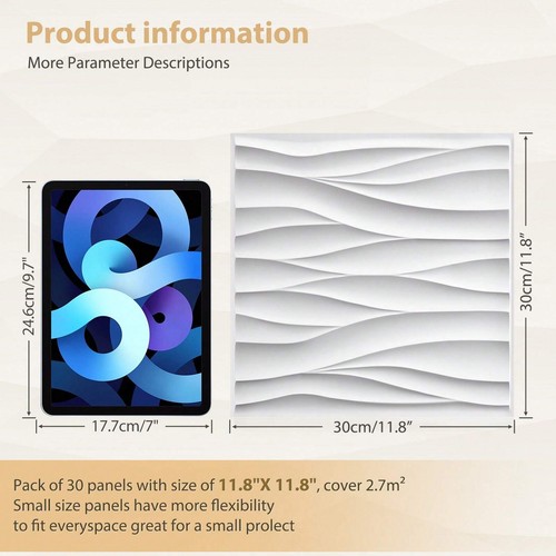 3D Wall Panels 12x12in with Tape, Geometric Textured Decor for Home & Office - Picture 360 of 381