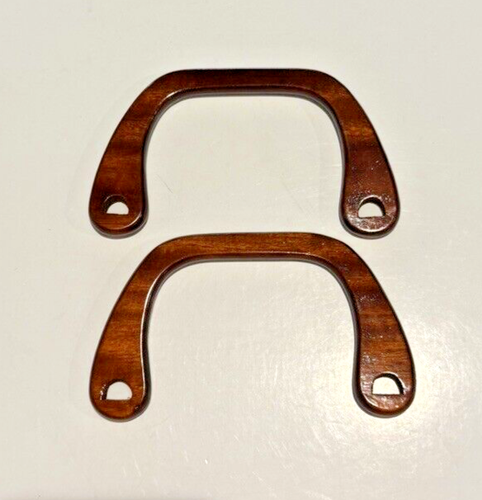 NEW 3 Pairs of Dark Wooden Handles for Handmade Purses - Picture 4 of 9