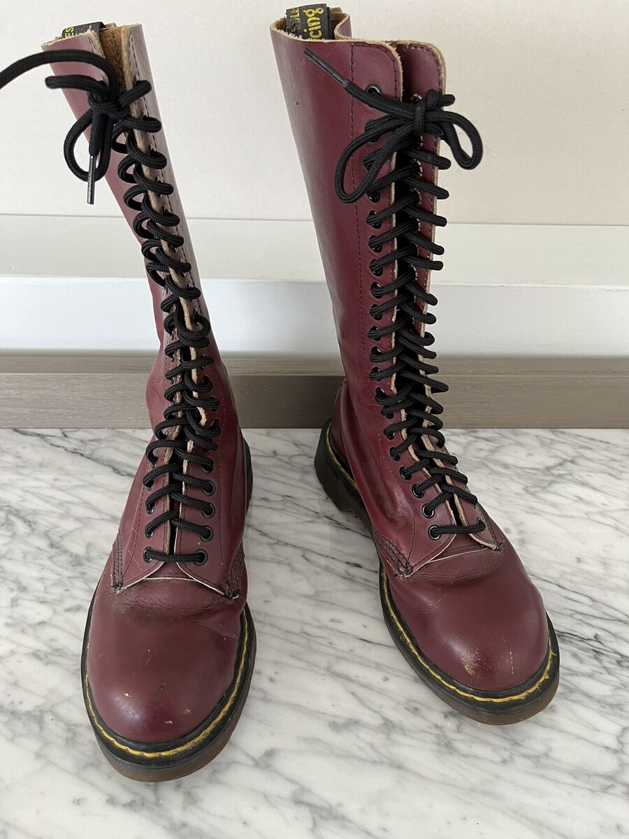 Dr Martens 20 Eye Red Oxblood Boots UK 5 M 6 W 7 Leather Vtg Dr Martens 20 Eye Red Oxblood Boots UK 5 M 6 W 7 Leather Vtg