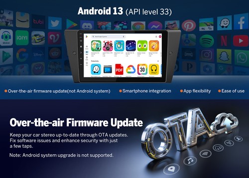 9" Android 13 6+64 Car GPS Radio Stereo CarPlay WiFi DSP for BMW E90/E91/E92/E93 - Bild 10 von 20