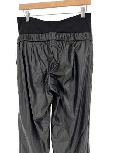 Pantalones de chándal Pietro Brunelli Oliver imitación cuero talla M panel vientre negro nuevos con etiquetas - Imagen 5 de 17