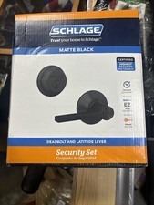 Schlage Latitude Straight/Contemporary Matte Black Entry Knob and Single