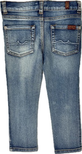 Conjunto de 2 camisetas de mezclilla de algodón azul verde para niños pequeños talla 2T 7 For All Mankind - Imagen 3 de 5