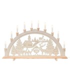 Wooden Schwibbogen light arch 230V incl. 6 replacement bulbs - forest church