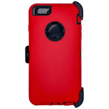 Heavy Duty Tough Shockproof Rugged Case w/Clip for iPhone 6/6s/7/8 RED/BLACK