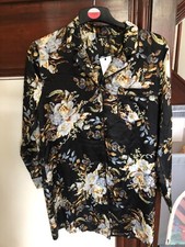 boohoo silky satin patterned shirt dress size 12