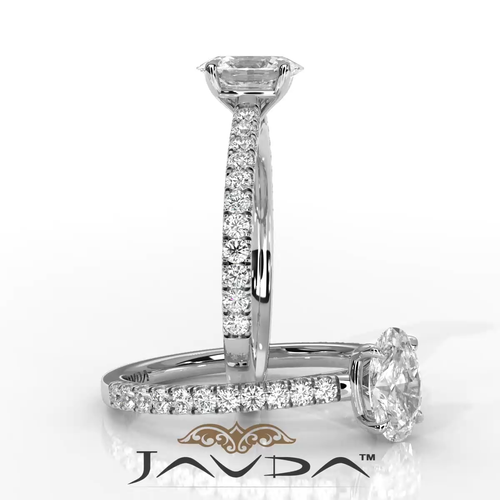 Cathedral French V Pave Oval Diamond Engagement Ring GIA Certified E VVS1 0.8Ct - Video 1 of 1