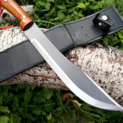 11" Thai knife trekking hiking cutting hunting survival wooden handle w/sheath - Picture 2 of 6
