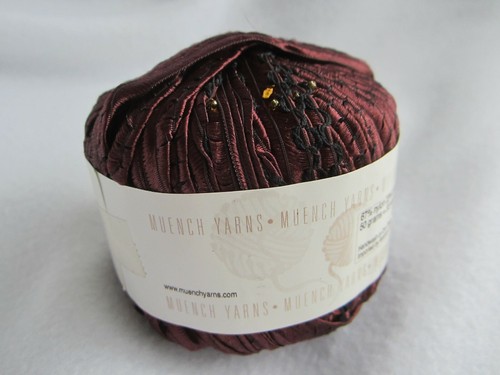 Muench Yarns DIVA Gorgeous Italian Ribbon with Glass Beads 5303 Royal Burgundy - Picture 2 of 6