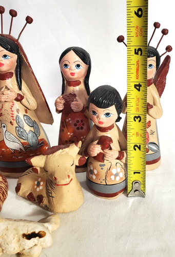 Vintage 13-teiliges mexikanisches Weihnachtskrippen-Set Tonala Keramik handbemalt - Bild 9 von 10