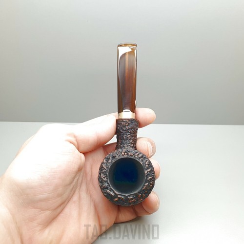 BREBBIA PIPA NAIF RUSTICA ROCCIATA MARRONE 7013 FS MADE IN ITALY - Imagen 5 de 10